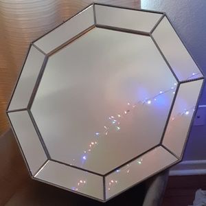 Octagon shaped bedroom desk mirror